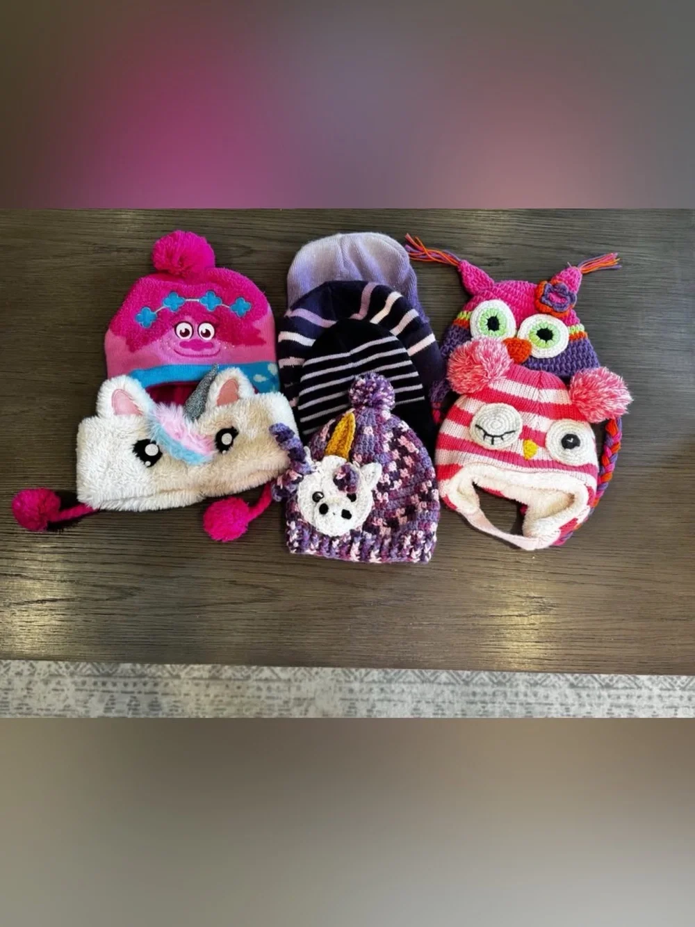 Kids Purple Unicorn Pom Beanie - Cozy Winter Hat